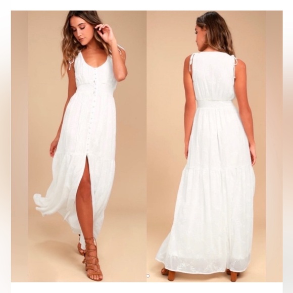 Lulus Dresses & Skirts - Lulus Time Well Spent Maxi Length Floral Embroidered Dress. Coastal. Cottage.
